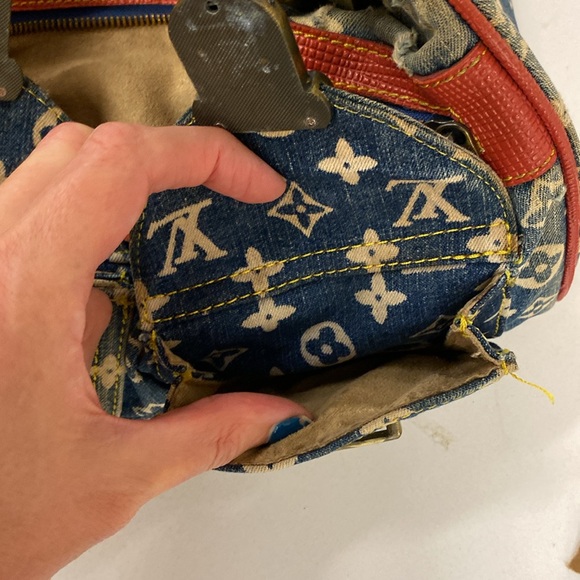 Louis Vuitton vintage denim bag with chain handles - Picture 14 of 14